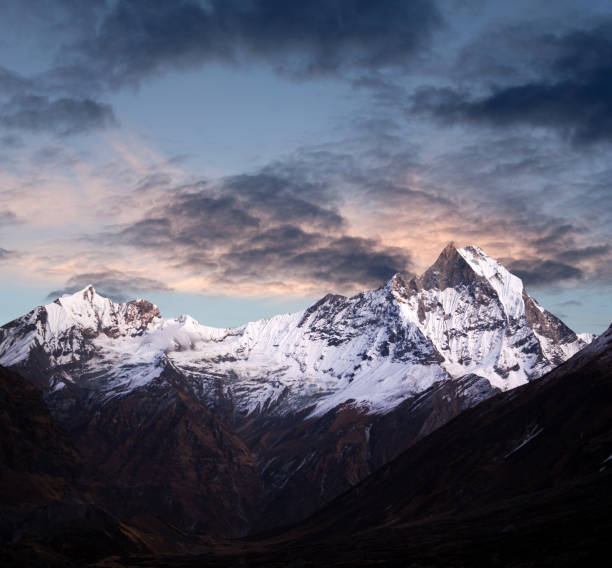 istock Mount Machapuchare, Fishtail view from Annapurna Base Camp, Nepal 1057607676