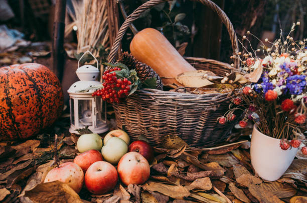 istock Autumn food decorations for thanksgiving 1057609606