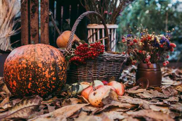 istock Autumn food decorations for thanksgiving 1057609980