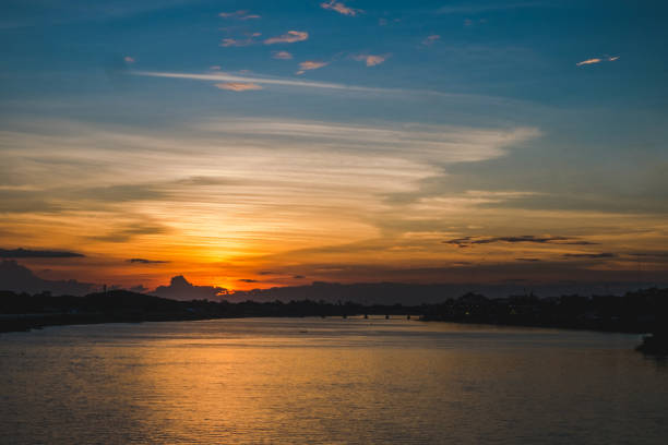 istock Beautiful sunset reflected in river,Thailand 1057609992