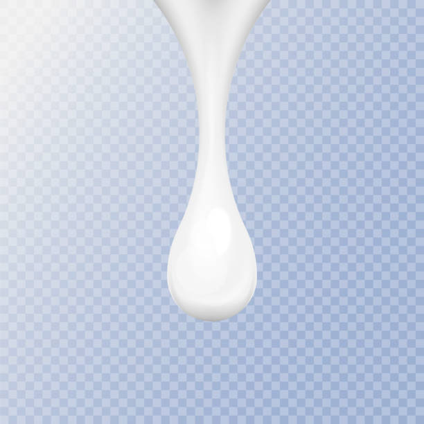 ilustrações de stock, clip art, desenhos animados e ícones de milk drop isolated on transparent background. vector illustration. - cream