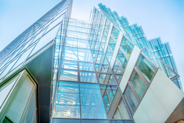 istock Bright future, finance buildings seen from below 1057611006