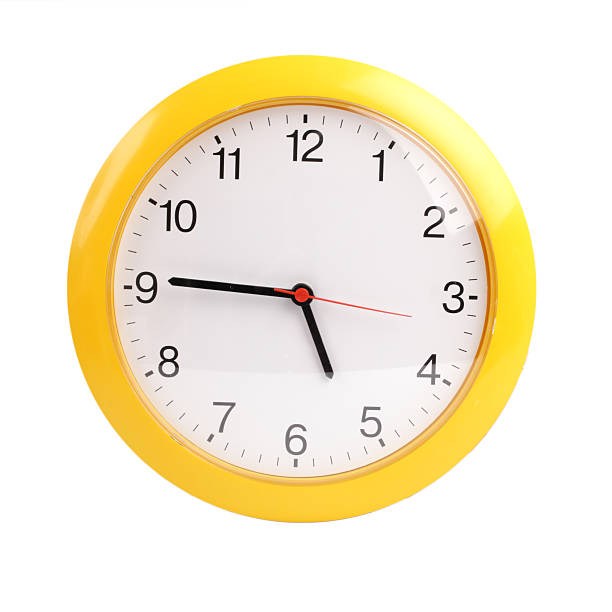 istock yellow, round the clock on a white background 105761519