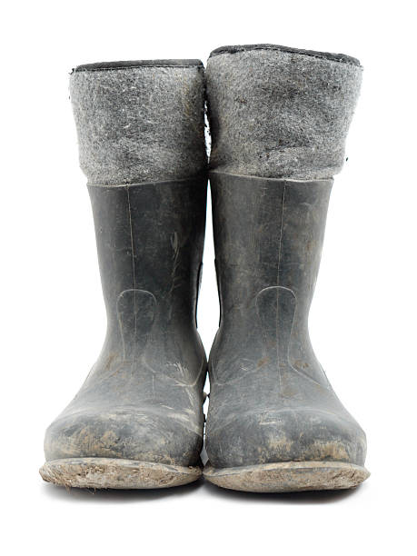 istock Rubber shoes with felt linen 105761693
