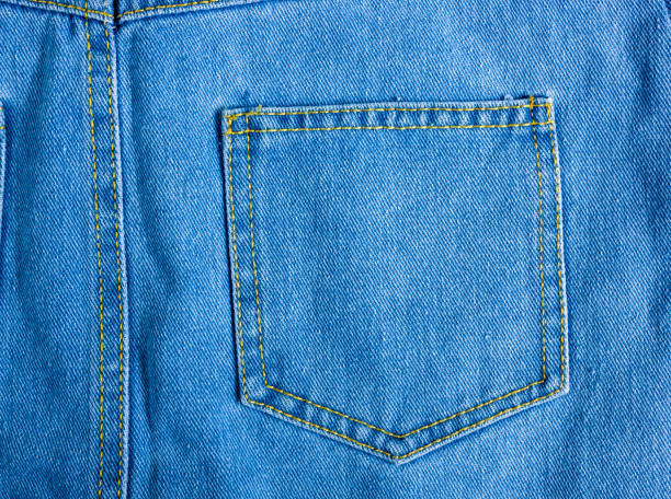 istock Blue washed faded jeans texture with seams 1057617252