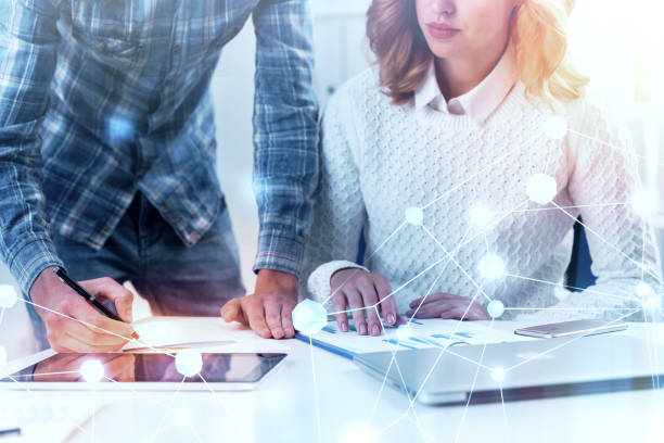 istock Business partners in office, network 1057623304