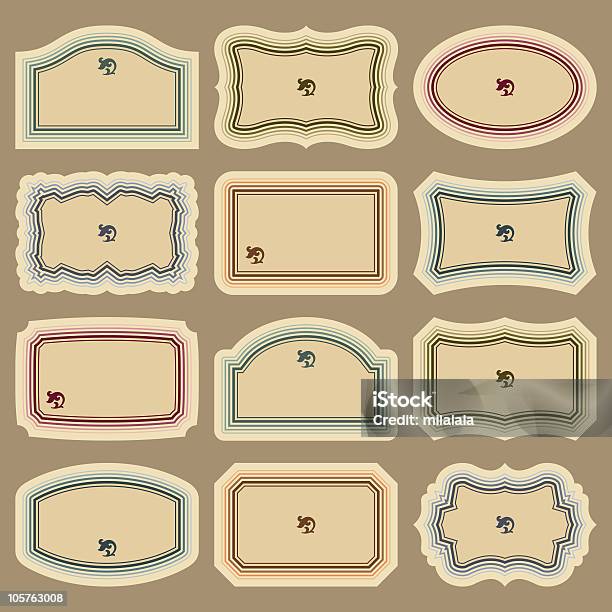 Vintage Labels Set Vector Vecteurs libres de droits et plus d'images vectorielles de D'autrefois - D'autrefois, Style rétro, Étiquette