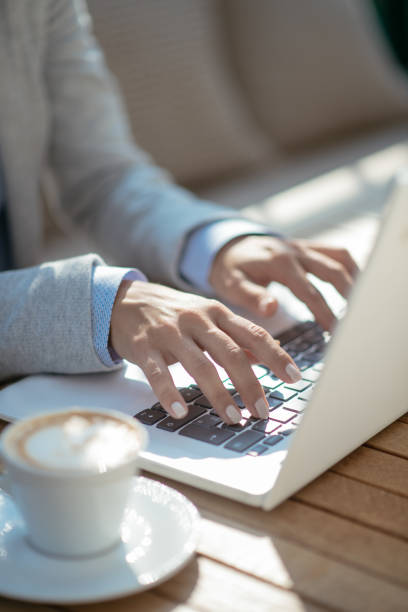 istock Business woman having coffee 1057630466