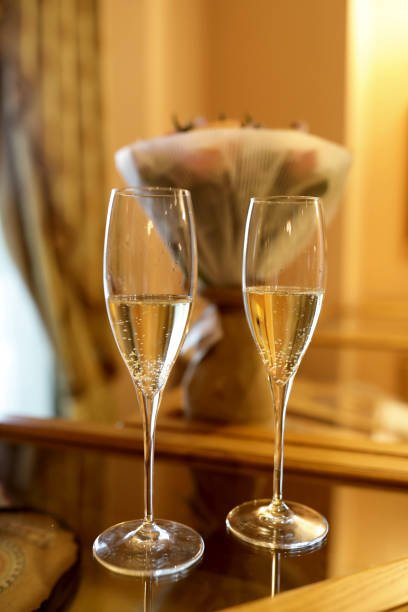 istock Two glasses of sparkling wine 1057630950