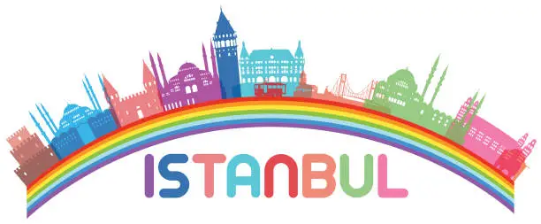 Vector illustration of İstanbul Rainbow