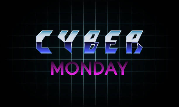 istock Futuristic Cyber Monday banner design. Neon glowing sign. Vector technology illustration. 1057638106