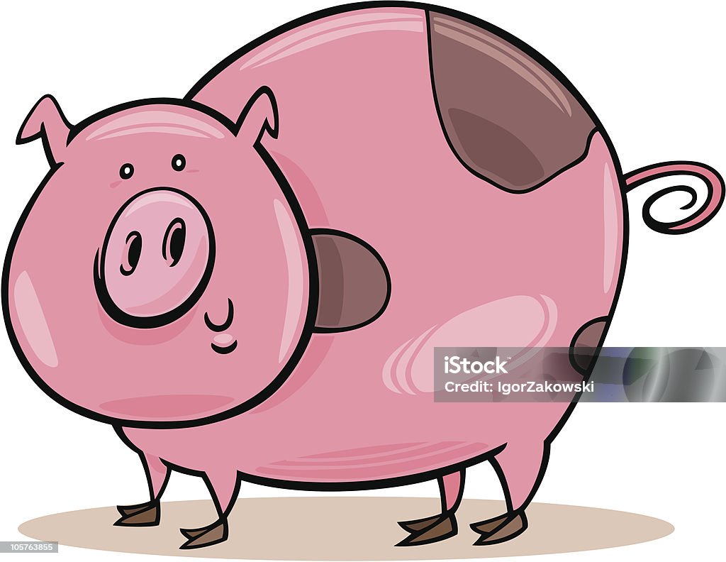 Ферма животных: Пятнистый свинья - Векторная графика Без людей роялти-фри