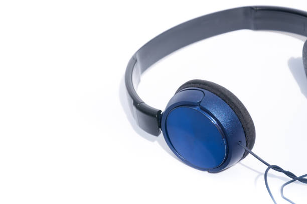 istock Blue headphones on white 1057638922
