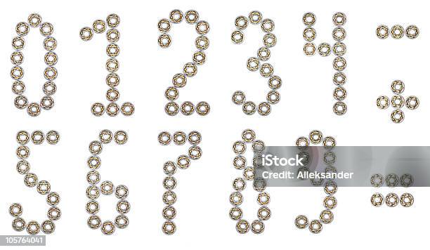 Os Números E Símbolos - Fotografias de stock e mais imagens de Aço - Aço, Branco, Bronze - Cores