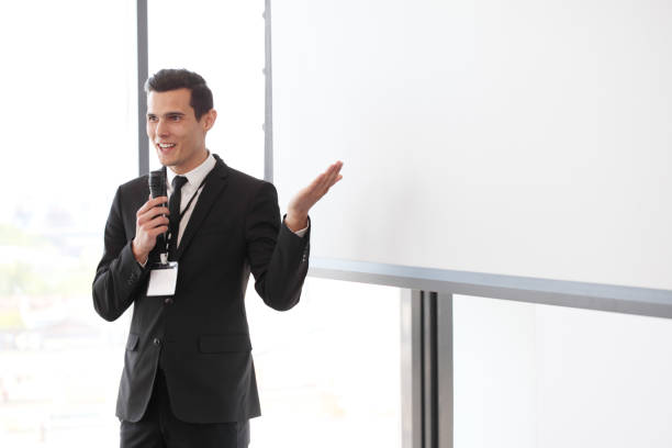 istock Businessman giving presentation 1057644916
