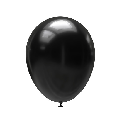 Black balloon isolated on white background. 3d illustration