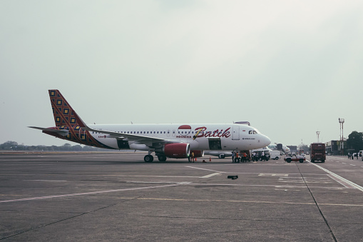 Jakarta, September 2018. One of Many Batik Air Airplane at Halim Perdana Kusuma Airport