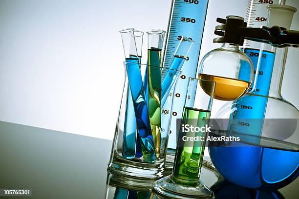 Laboratory Glassware And Test Tubes Stock Photo - Download Image Now - Beaker, Test Tube, Chemical