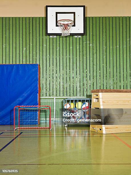 Gym Interior Stock Photo - Download Image Now - Basketball - Ball, Bleachers, Color Image