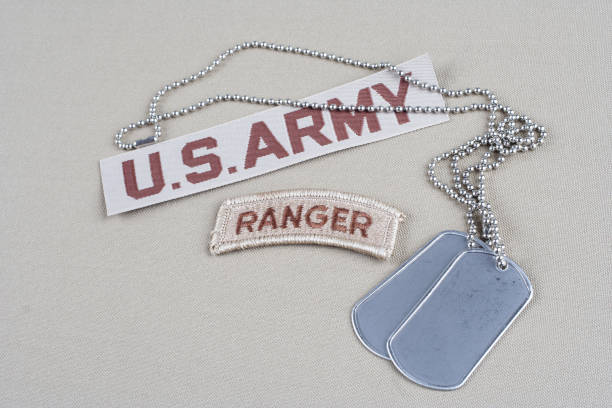 istock US ARMY ranger tab with dog tag 1057660520