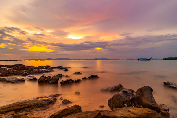istock Sunset sky at the beach in Krabi, Thailand 1057660546
