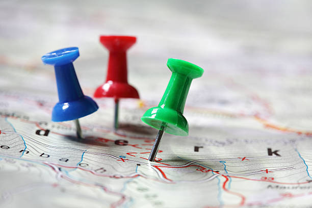 istock Travel destination marked with pushpins 105766191