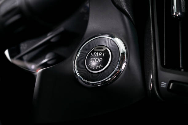istock Car inside. Interior of a car. Comfortable leather seats. Perforated leather. Car interior details. Car detailing 1057663038