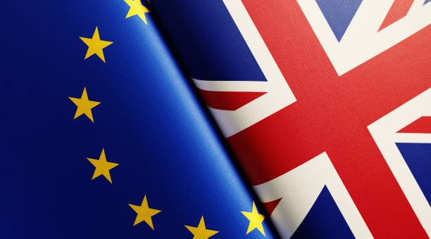 British And European Union Flag Pair