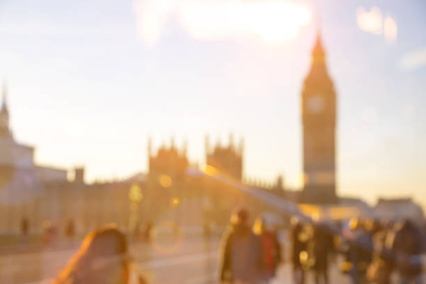 istock London, UK. Westminster bridge at sunset. Blurred image for background 1057665578