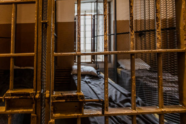 istock Glimpse at the interior of an old jail. 1057665928