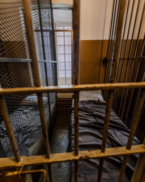 istock Glimpse at the interior of an old jail. 1057665998