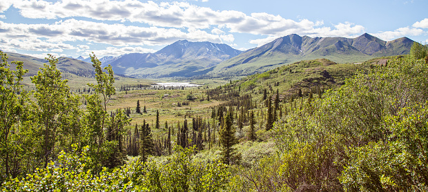 Landscape Image created with Mountains on a Summer Day in Tombstone Territorial Park, Yukon Territory of Northern Canada