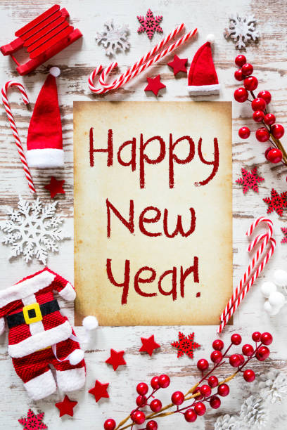 istock Bright Christmas Flat Lay, Text Happy New Year 1057673852