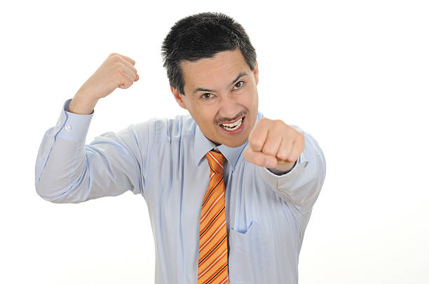 Joyful Business Man with clenched fists  godspeed stock pictures, royalty-free photos & images