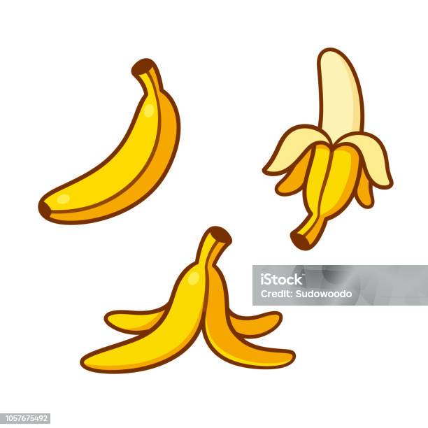 Cartoon Bananas Illustration Set Stock Illustration - Download Image Now - Banana, Cartoon, Icon Symbol