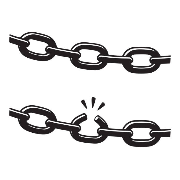 Broken Link Chain Stock Illustration - Download Image Now - Chain - Object,  A Chain Is As Strong As Its Weakest Link, Breaking - iStock