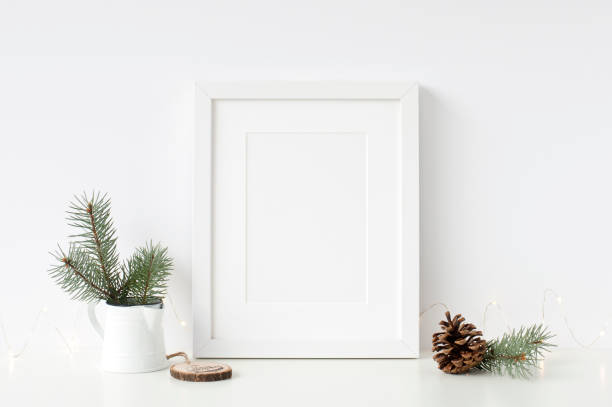 istock Frames Christmas Mockup. Scandinavian style. 1057676930