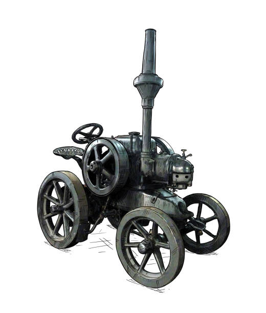 istock Cartoon or Comic Style Illustration of Old Vintage Tractor 1057676932