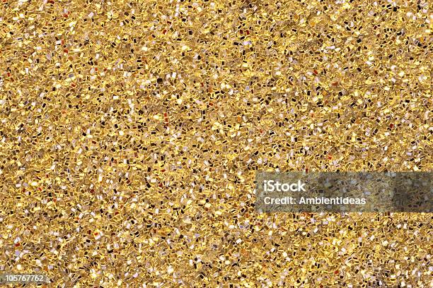 Gold Yellow Glitter Detail Stock Photo - Download Image Now - Backgrounds, Bright, Brightly Lit