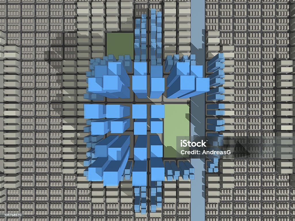 총 도시 속심 - 로열티 프리 3차원 형태 스톡 사진
