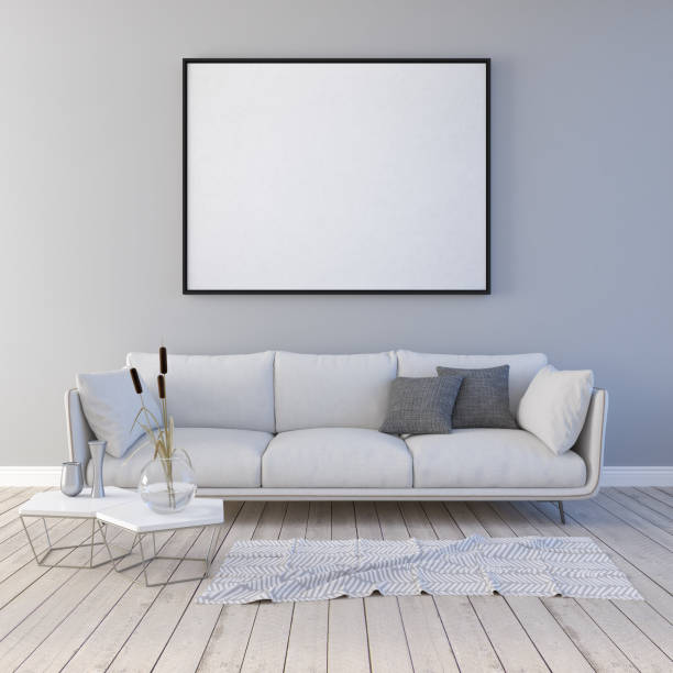 istock mock up poster with vintage hipster loft interior background 3D render 1057693364