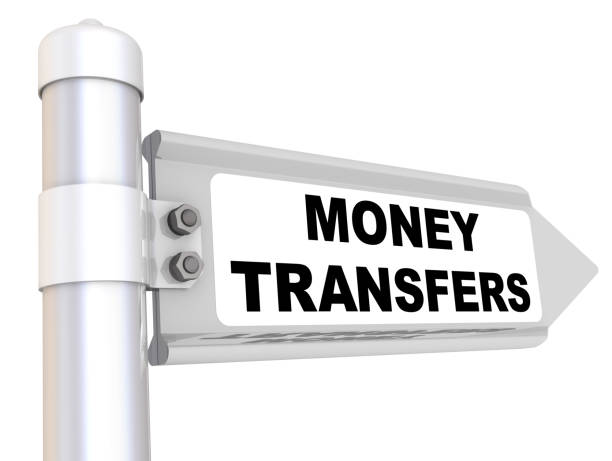 istock Money transfers. Way mark 1057693564