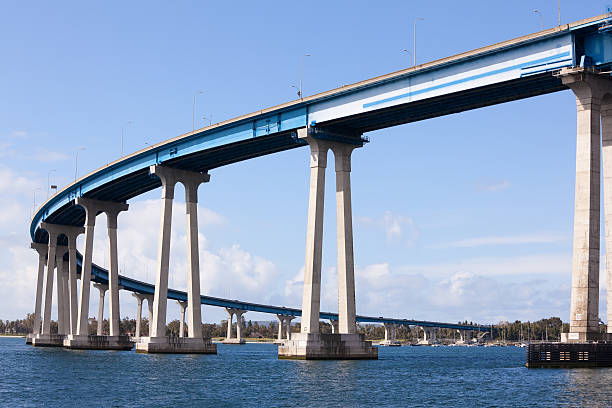 コロナドベイ橋 - coronado bay bridge san diego california skyline california ストックフォトと画像