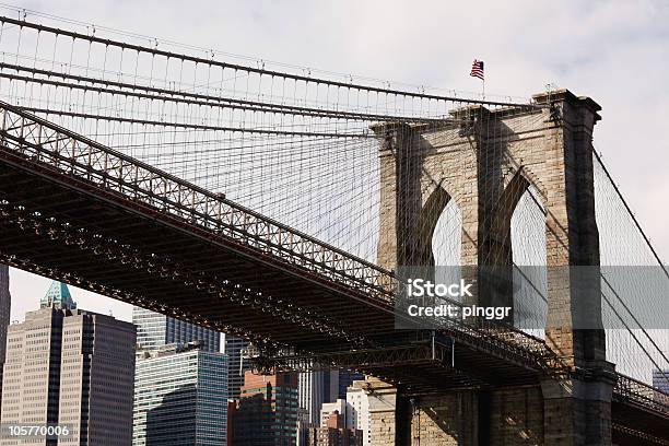 Brooklyn Bridge New York Stany Zjednoczone - zdjęcia stockowe i więcej obrazów Most Brookliński - Most Brookliński, Dzień, Architektura