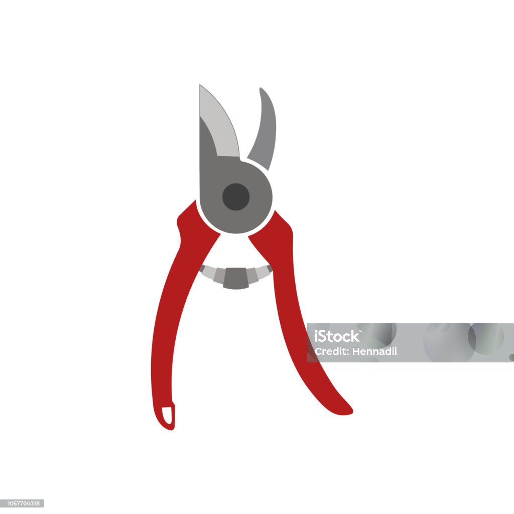 Bypass secateur vector Gardening pruner. Bypass secateur. Vector illustration isolated on white background Pruning Shears stock vector