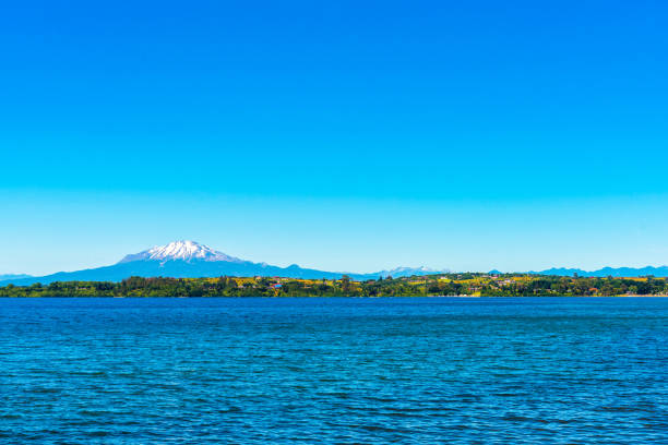 istock View of Calbuco volcano, Puerto Varas, Chile. Copy space for text. 1057712184