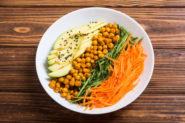 istock Buddha bowl with avocado , cucumber , carrot and chickpea 1057713854