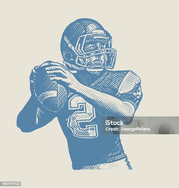 Quarterback Passing Football Stock Illustration - Download Image Now - Achievement, Adult, Adults Only