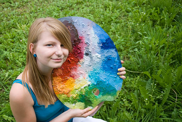 istock Girl & Art Palette 105771962