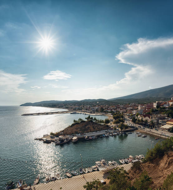 Limenaria from above, Thassos, Greece.